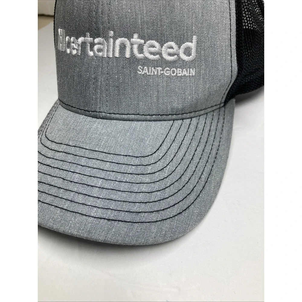 Certainties Saint-Gobain Cap Hat Gray Black Adult Adjustable Mesh SnapBack‎